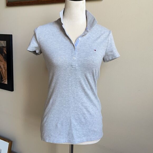 Tommy Hilfiger 2000’s Style Gray Collared Shirt w/ Logo (Size: XXS) - Picture 3 of 16